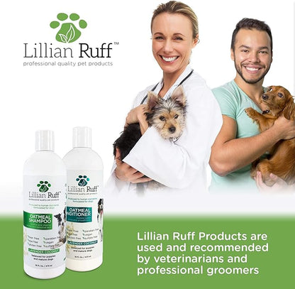 Lillian Ruff Calming Oatmeal Pet Shampoo &amp; Conditioner for Dry Skin &amp; Itch Relief with Aloe &amp; Hydrating Essential Oils - Replenish Moisture &amp; Deodorize - Dog Shampoo &amp; Conditioner for Sensitive Skin
