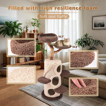 Luxury Treehouse Cat Tree for Indoor Large Cats,54.7&