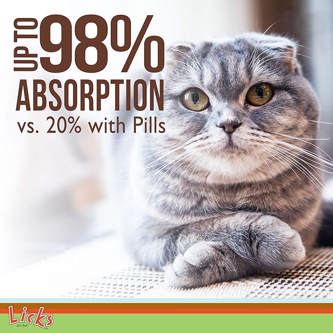 Licks Pill-Free Senior Cat - Joint Support &amp; Digestion Supplement for Senior Cats - Immunity Vitamins &amp; Heart Health Supplements for Older Cats - Gel Packets - 30 Use