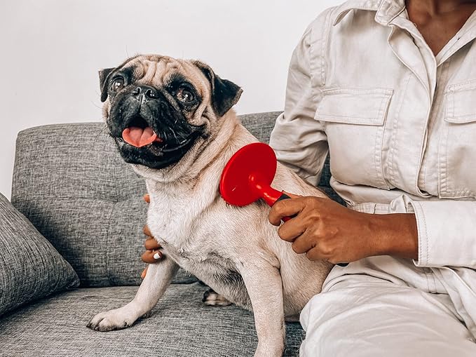 Tuff Pupper Round Bristle Soft Brush for Dogs and Cats | Gentle Grooming for Short or Long Hair | Soft Pin Tool for Sensitive Skin | Detangle &amp; Remove Loose Fur | For Dematting &amp; Detangling Undercoat