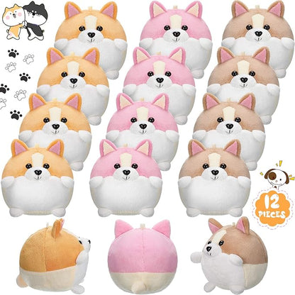 Skylety 12 Pack 5" Mini Dog Stuffed Animals Stuffed Puppies Bulk Small Plush Dogs Cute Soft Plush Toy Birthday Gift