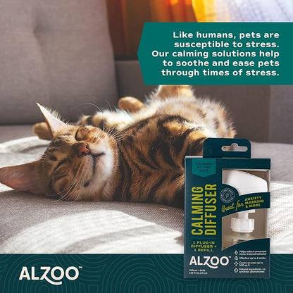 Calming Diffuser for Cats, Kit Includes 1 Plug-in Diffuser &amp; 1 Refill, Helps Reduce Unwanted Stress-Induced Behavior, 100% Plant-Based Active Ingredients, Covers Up to 500 Sq. Ft, 1.52 Fl. Oz.