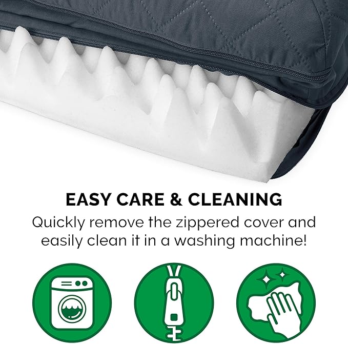 Furhaven Orthopedic Dog Bed for Medium/Small Dogs w/ Removable Bolsters &amp; Washable Cover, For Dogs Up to 35 lbs - Quilted Sofa - Iron Gray, Medium