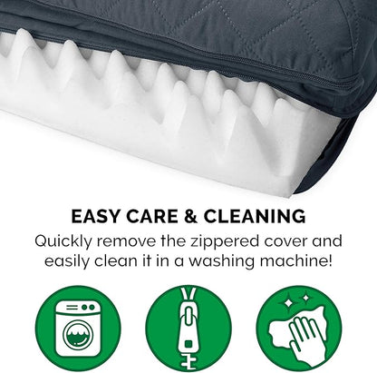 Furhaven Orthopedic Dog Bed for Medium/Small Dogs w/ Removable Bolsters &amp; Washable Cover, For Dogs Up to 35 lbs - Quilted Sofa - Iron Gray, Medium