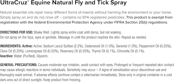 UltraCruz Equine Horse Shampoo, Conditioner and Fly &amp; Tick Spray Bundle, 32 oz Each