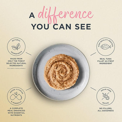 Reveal Entrées Natural Wet Cat Food Paté, Grain-Free with Added Vitamins &amp; Minerals, Carrageenan-Free Tuna Fillet with Salmon Paté Recipe (24 x 2.47 oz Cans)