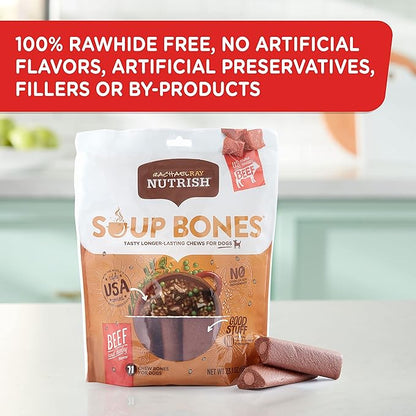 Nutrish Rachael Ray Soup Bones Dog Treats, Beef &amp; Barley Flavor, 6 Bones (Pack of 2)