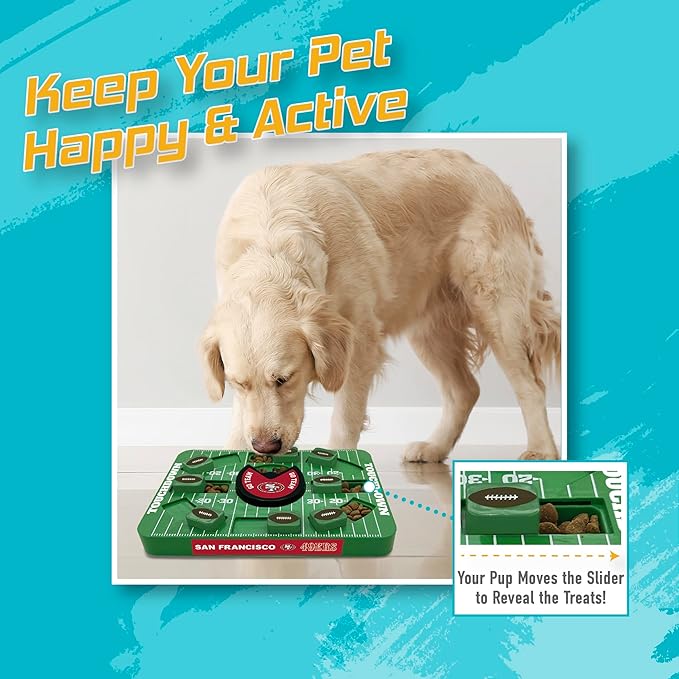 Pets First NFL SAN Francisco 49ERS Large Puzzle Toy - Interactive Dog Treat &amp; Slow Feeding Toy