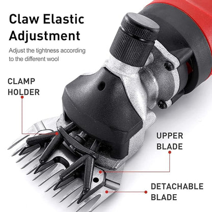 Cordless Electric Shears,Professional Sheep Shearing Clippers with 2 PCS Rechargeable Lithium Battery, 6 Speeds Heavy-Duty Farm Livestock Haircut Trimmer