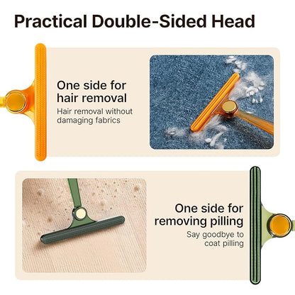 Potaroma Pet Hair Remover Set of 2, Dog Cat Hair Remover, Fur Removal Tool, Portable Carpet Scraper Brush for Carpets, Car Mat Couch, Pet Bed, Furniture Rug