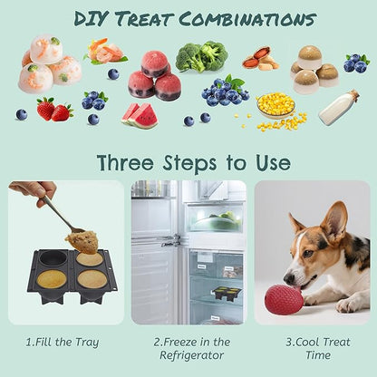 Enrichment Frozen Treat Toy for Dogs - 2-in-1 Dog Licking Toy &amp; Dispensing Dog Puzzle Toy, Fillable Rubber Interactive Toy, Keeps Them Busy, Reduces Anxiety, Safe &amp; Easy to Clean Red