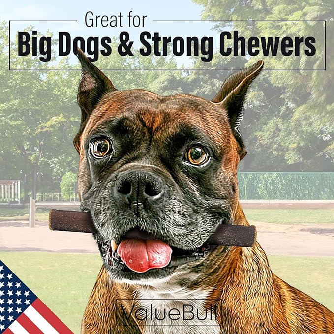 ValueBull USA Collagen Sticks for Dogs, 6 Inch Thick Chews, Natural Long-Lasting Dog Treats, 25 Count - Promotes Joint, Skin &amp; Coat Health with Glucosamine and Chondroitin
