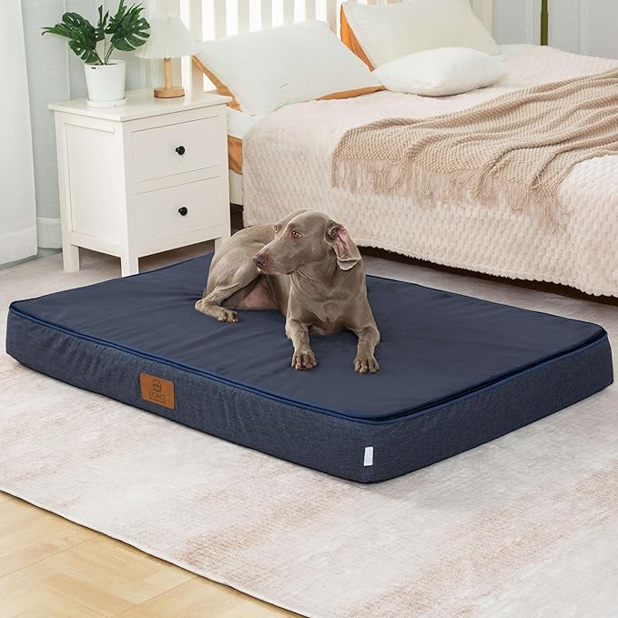 Orthopedic Memory Foam Giant Dog Bed - 6" Thick Beds for Large Sized Dog - Waterproof Removable Washable Cover &amp; Wrap-Around Zipper - Ultimate Comfort &amp; Easy Maintenance