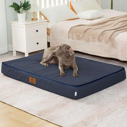 Orthopedic Memory Foam Giant Dog Bed - 6" Thick Beds for Large Sized Dog - Waterproof Removable Washable Cover &amp; Wrap-Around Zipper - Ultimate Comfort &amp; Easy Maintenance