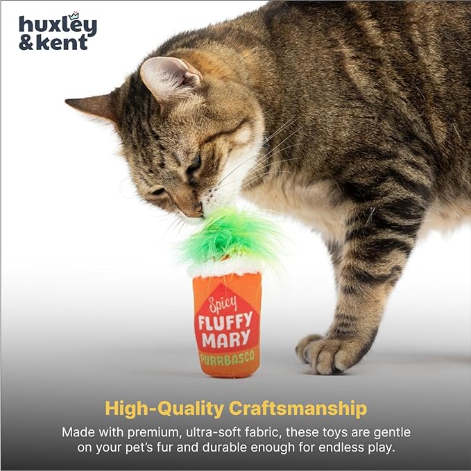 Huxley &amp; Kent Plush Cat Toy - Interactive Catnip Toy for Cats &amp; Kittens - Soft Kitty Toys with Crinkle &amp; Catnip - Fun Indoor Play - Fluffy Mary