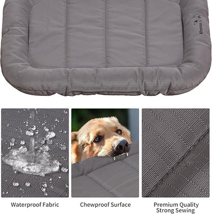 KHONSU PET Durable Dog Bed Tough and Tear Proof Dog Crate Bed, 800lbs Tear Strength PVC-Backed Waterproof Ped Bed Mat Indoor &amp; Outdoor Use for Dogs up to 110 lbs