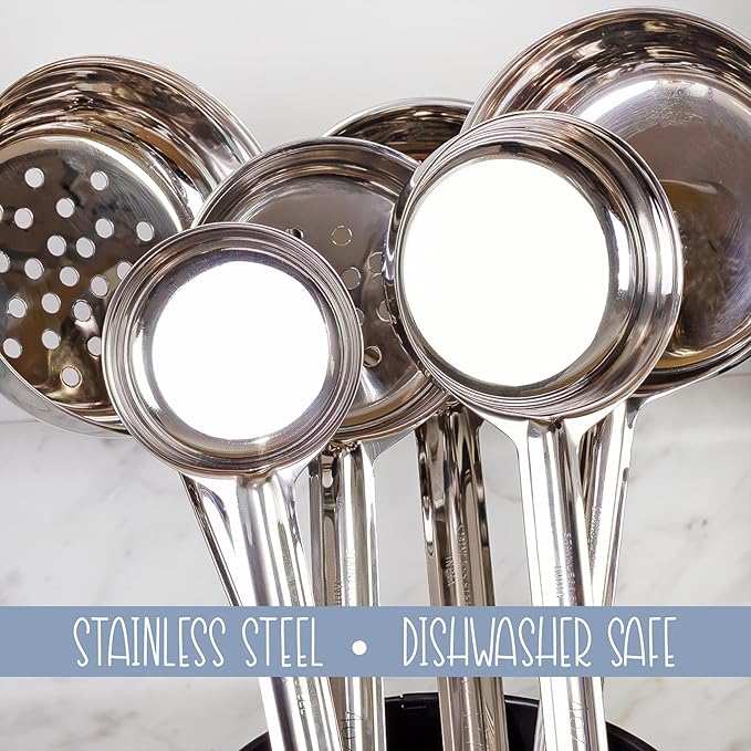 Darware Portion Control Serving Spoons (6-Piece Ladle Set); w 1/4 Cup, 1/2 Cup, 3/4 Cup &amp; 1 Cup (2, 4, 6, 8 oz) &amp; 1/2 &amp; 1 Cup Utensils/Spoodles