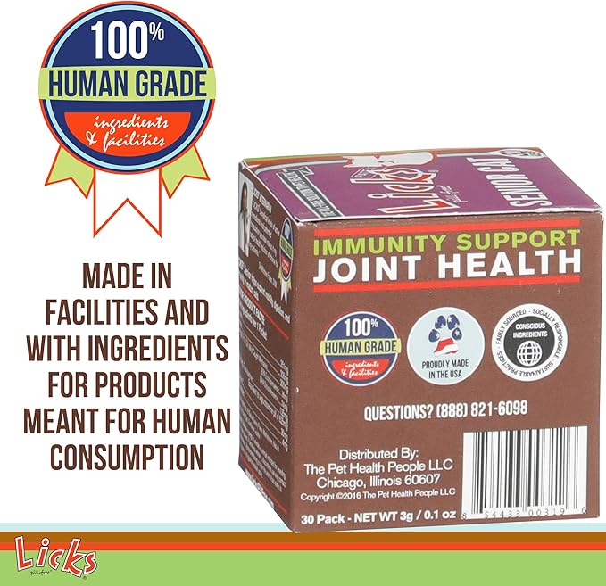 Licks Pill-Free Senior Cat - Joint Support &amp; Digestion Supplement for Senior Cats - Immunity Vitamins &amp; Heart Health Supplements for Older Cats - Gel Packets - 30 Use
