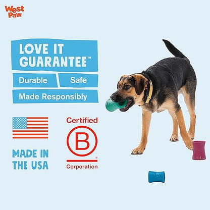 WEST PAW Funnl Dog Chew Toy - Interactive Treat Toys for Dogs - Toy Fillable with Earth Animal No-Hide Chews - Large 4.25" Marine | Made in USA