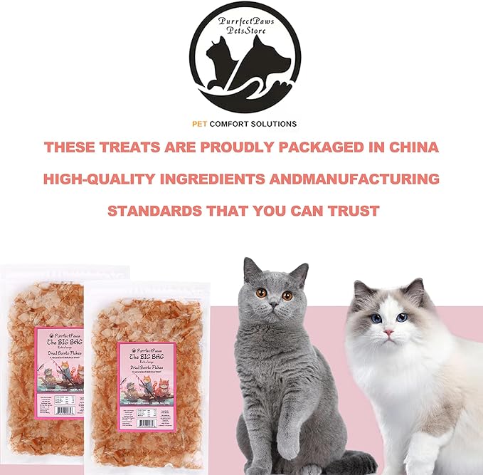 Purrfectpaws Premium Dried Bonito Flakes: Delicious Treats for Dogs &amp; Cats - All-Natural and High in Protein - 4oz Bag