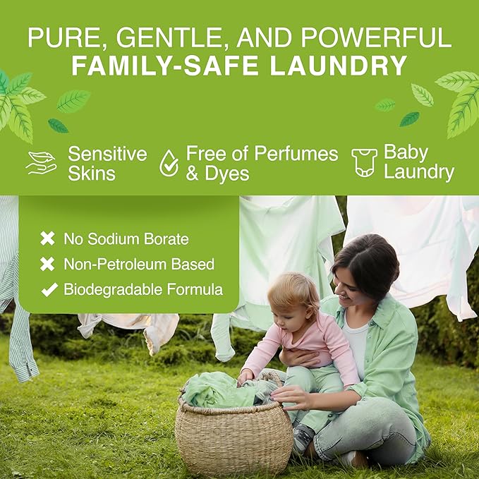 Good Natured Brand | Laundry Bundle | Carpet Freshener Lemon &amp; Eucalyptus 31oz | Pet-Friendly Carpet Deodorizer | Laundry Powder Peppermint 47oz | Hypoallergenic Laundry Powder 94 Loads