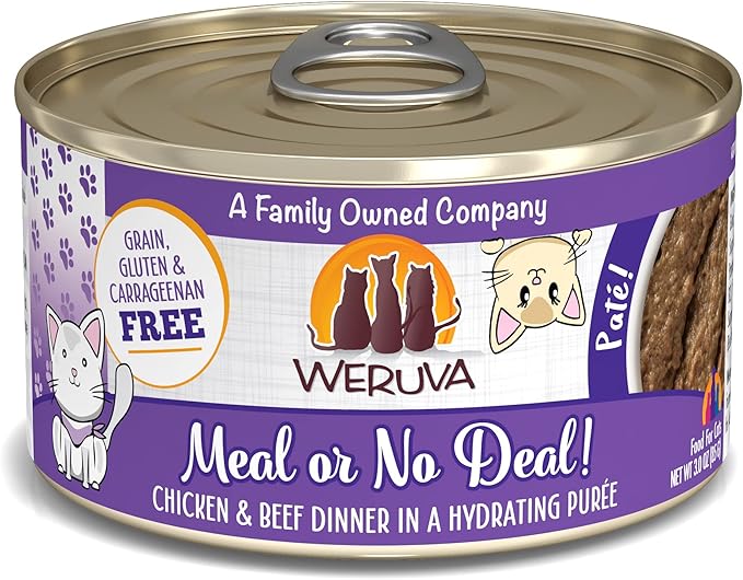 Weruva Classic Cat Paté, Meal or No Deal! with Chicken &amp; Beef, 3oz Can (Pack of 12)