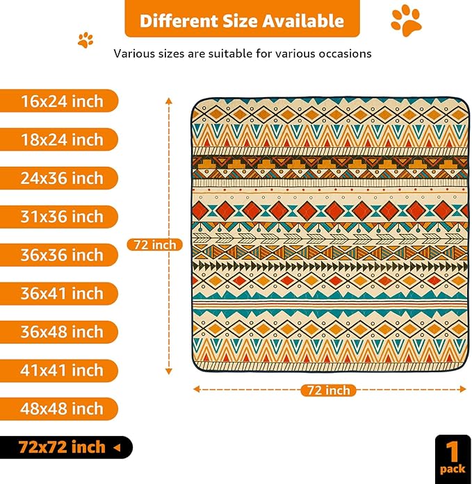 LOOBANI Reusable Pee Pads for Dogs Extra Large: 72"x 72" Washable Puppy Pads Waterproof , Super Absorbent Whelping Pad, Leak-Proof &amp; Non-Slip Dog Playpen Mat for Floor,Potty,Training,Cage (Yellow)