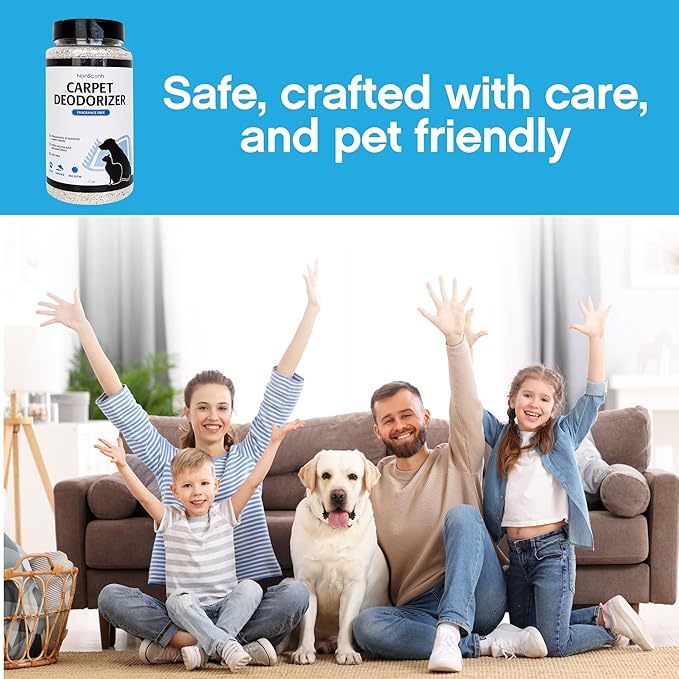 NonScents Carpet &amp; Rug Odor Eliminator - Safe &amp; Fragrance-Free Pet Carpet Deodorizer - Cat and Dog Smell Neutralizer - Removes Pet Urine Odors - Fresh Scent Powder in Pet Areas at Home