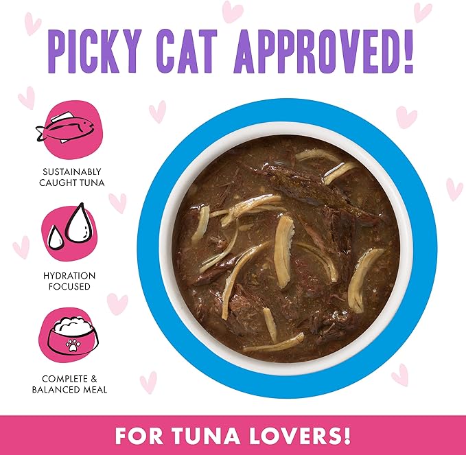 Weruva B.F.F. OMG - Best Feline Friend Oh My Gravy! Tuna &amp; Chicken Charm Me with Tuna &amp; Chicken in Gravy Cat Food, 3oz Pouch (Pack of 12)