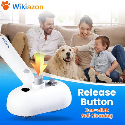 Pet Steam Brush For Cat &amp; Dog - Pets Spray Hair Removal Comb - Cats Indoor Shedding &amp; Grooming Mist Tool - Water Steamer Brushes for Long &amp; Short Haired Dogs - Spritz Defur Comb (White Pro)