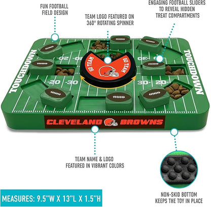 Pets First NFL Cleveland Browns Large Puzzle Toy, New Size, Interactive Dog Treat &amp; Slow Feeding Toy