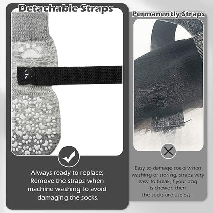 EXPAWLORER Anti Slip Dog Socks to Prevent Licking Paws, Dog Shoes for Hot Pavement, Dog Booties for Small Medium Large Senior Dogs, Traction Control Dog Boots &amp; Paw Protectors for Hardwood Floors