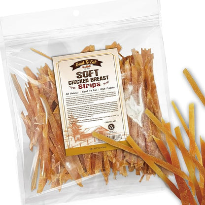 Gootoe Chicken Breast Strips 1 lb, Dog Treats, All Natural, Grain-Free, High-Protein, Healthy &amp; Easily Digestible, Soft Texture