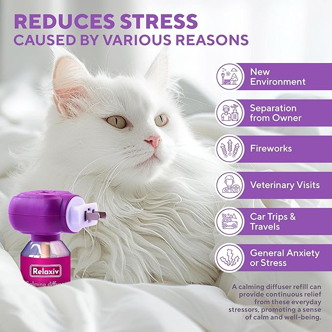 Beloved Pets Cat Calming Diffuser &amp; Pet Anti Anxiety Products - Feline Calm Pheromones Plug in &amp; Cats Stress Relief Comfort Helps with Pee, New Zone, Aggression