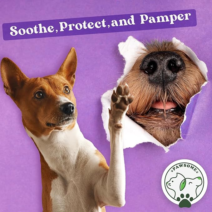 Pet Lavender Balm for Dogs &amp; Cats Made in USA – Soothes Dry, Cracked Paws &amp; Noses – Natural Paw &amp; Nose Moisturizer with Healing Ingredients – Organic Dog Paw Pad Protector for Extreme Weather