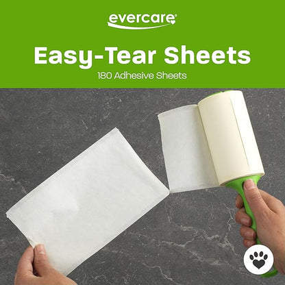 Evercare All Purpose Pet Hair Lint Roller with 2 Refills, 180 Total Sheets – Reusable Sticky Roller for Pet Hair, Cat &amp; Dog Hair Remover, Lint Remover, Pet Hair Remover for Furniture, Clothing &amp; Cars