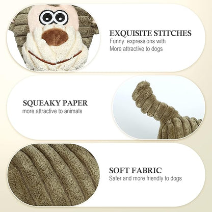 Dog Toys for Large Dog - Plush Squeaky Medium &amp; Small Dog Toys - Stuffed Animals Puppy Toys - Funny Cute Dog Toys for Dog Birthday Presents (Monkey)