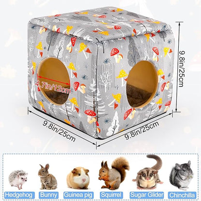 Bienbee Guinea Pig Hideout, Washable Guinea Pigs House Cozy Guinea Pigs Bed for Small Pet Bunny/Rabbit/Hamster/Chinchilla Guinea Pig Accessories Mushroom