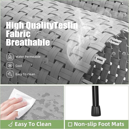 Raised Dog Bed, Outdoor Dog Bed for Dogs, Cooling Elevated Pet Cot, Durable and Sturdy Pet Bed, Waterproof Mesh Cover Raised Metal Frame, Non Slip, Grey