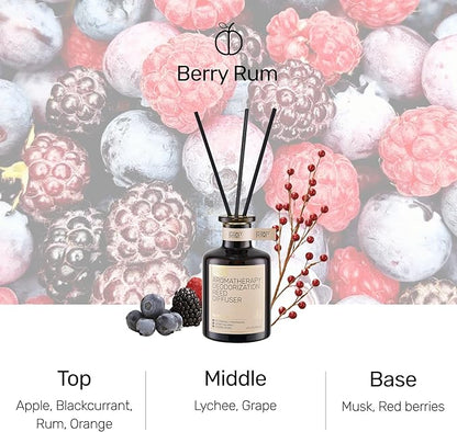 Reed Diffuser for Pet Odor Elimination, Berry Rum, Non-Toxic &amp; Pet-Friendly Air Freshening, 6 Oz