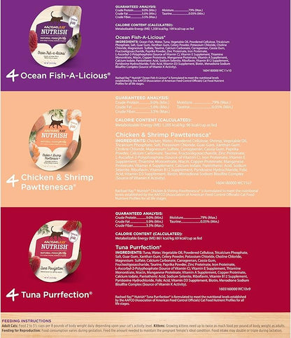 Rachael Ray Nutrish Natural Wet Cat Food, Ocean Lovers Variety Pack, 2.8 Ounce Cup (Pack of 12), Grain Free