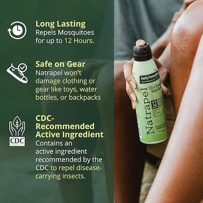 Natrapel Tick &amp; Insect Repellent Eco-Spray - Bug Spray with 20% Picaridin - Family Protection Against Mosquitoes, Ticks &amp; More - Up to 12 Hours of Protection - 6 oz (2 Pack)