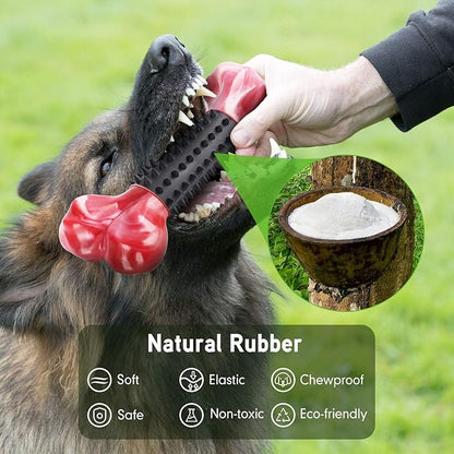 Apasiri Tough Dog Toys for Aggressive Chewers Large Breed, Dog Chew Bone with Bacon Flavor, Nylon &amp; Rubber Chew Toy for Medium Large Dogs