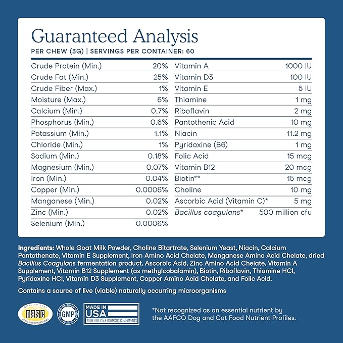 Fera Pets Goat Milk Topper - Multivitamin for Dogs &amp; Cats with Probiotics - Supports Overall Health, Gut Health, and Immune System - for Picky Eaters - 60 TSP