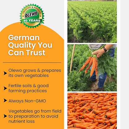 Olewo Original Carrots for Dogs – Fiber for Perfect Poop, Dehydrated Dog Food Toppers for Picky Eaters, Natural Skin &amp; Coat Support, Multivitamin, Probiotics for Digestive &amp; Gut Health, 1 lb