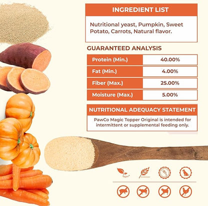 PawCo Magic Topper Original - Dog Food Topper for Picky Eaters, Grain-Free Meal Enhancer, Supports Immune &amp; Digestive Health, 160g