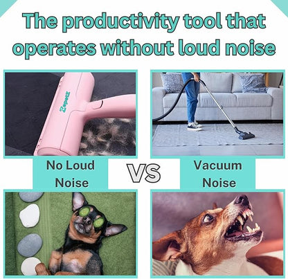 Pet Hair Removal Tool – Reusable Lint Roller for Dogs &amp; Cats – Self-Cleaning Fur Remover Brush – Ergonomic Lint Roller for Carpet, Bedding, Couch, Car Seat &amp; More (Pink)