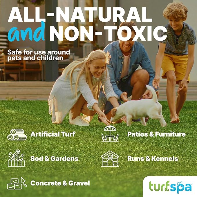 Urine &amp; Odor Turf Detox: 32 oz Sprayer &amp; Gallon Refill Professional Enzyme Cleaner &amp; Odor Eliminator for Artificial Grass, Turf, Concrete, Patios &amp; Kennels, Enzymatic Cleaner for Dogs &amp; Cats