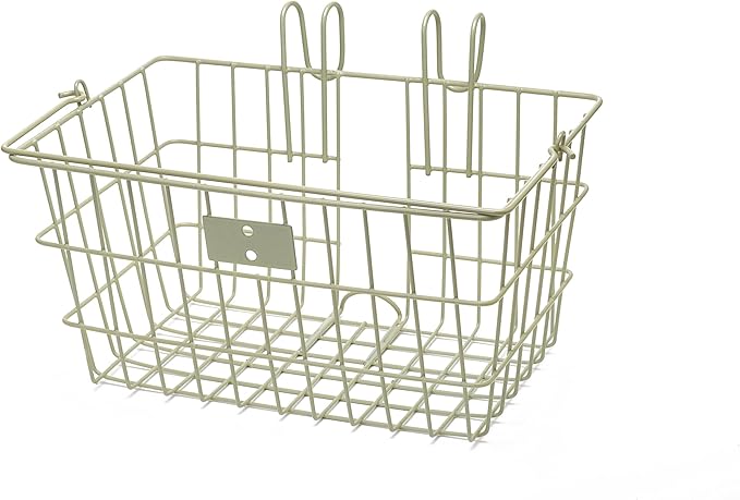 Retrospec Apollo-Lite Lift-Off Bike Basket - Detachable Steel Handlebar Basket with Carrying Handle for Commuting, Shopping &amp; Beach Trips - 14.5in x 9.5in Weather-Resistant Biking Gear