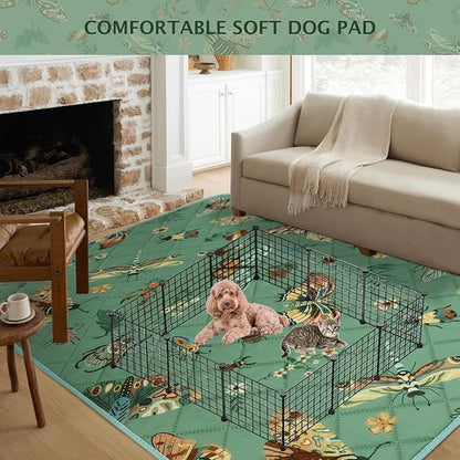 IEUUMLER Washable Pee Pads for Dogs, 1 Pack Insect Pattern Reusable Waterproof Puppy Potty Pads, Non-Slip Absorbent Pet Training Pads for Playpen Crate Bed EU014